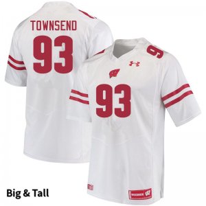 Men's Wisconsin Badgers NCAA #93 Isaac Townsend White Authentic Under Armour Big & Tall Stitched College Football Jersey WA31P72FL